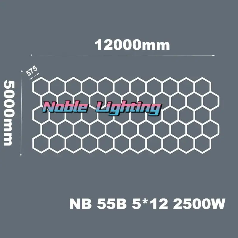 White hexagonal aluminum housing hexagon led light bar panel for noble lighting nb 55b 5x12 2500w system