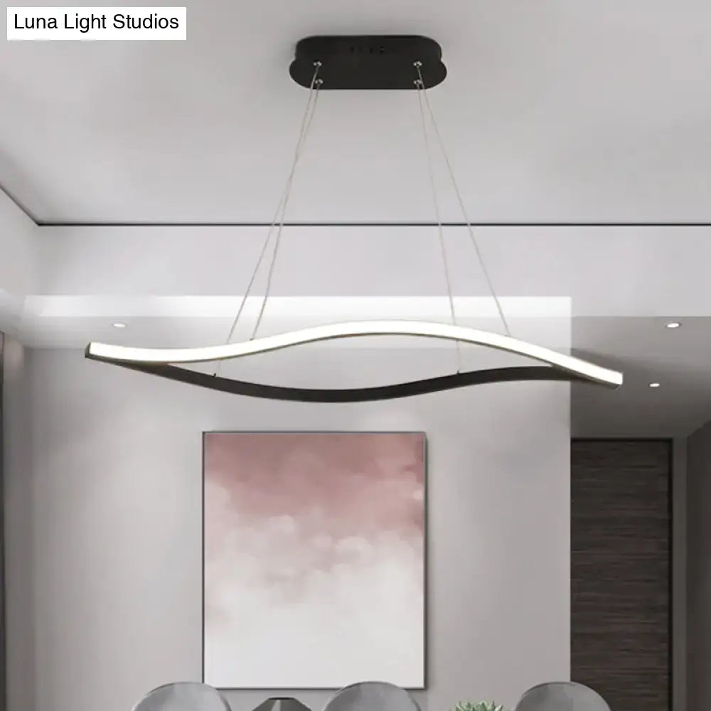 Modern black and white aluminum leaf drop pendant led island lamp with sleek design compatible with 110v-120v and 220v-240v