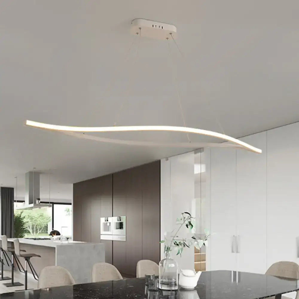 Modern white aluminum drop pendant light with sleek curved design black white 110v-120v by decorbites