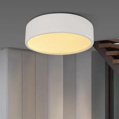 DecorBites aluminum led ceiling lamp with white circular design and warm yellow glow for dining and living rooms