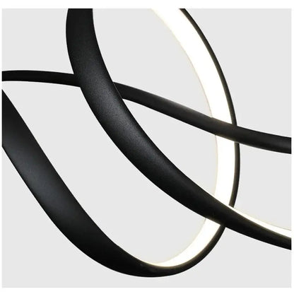 Modern black circular aluminum led chandelier with sleek minimalist design for stylish indoor dining island decor