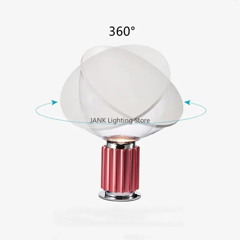 DecorBites™ aluminum led desk lamp with a translucent layered glass shade and textured rose gold base for high-end decor lighting