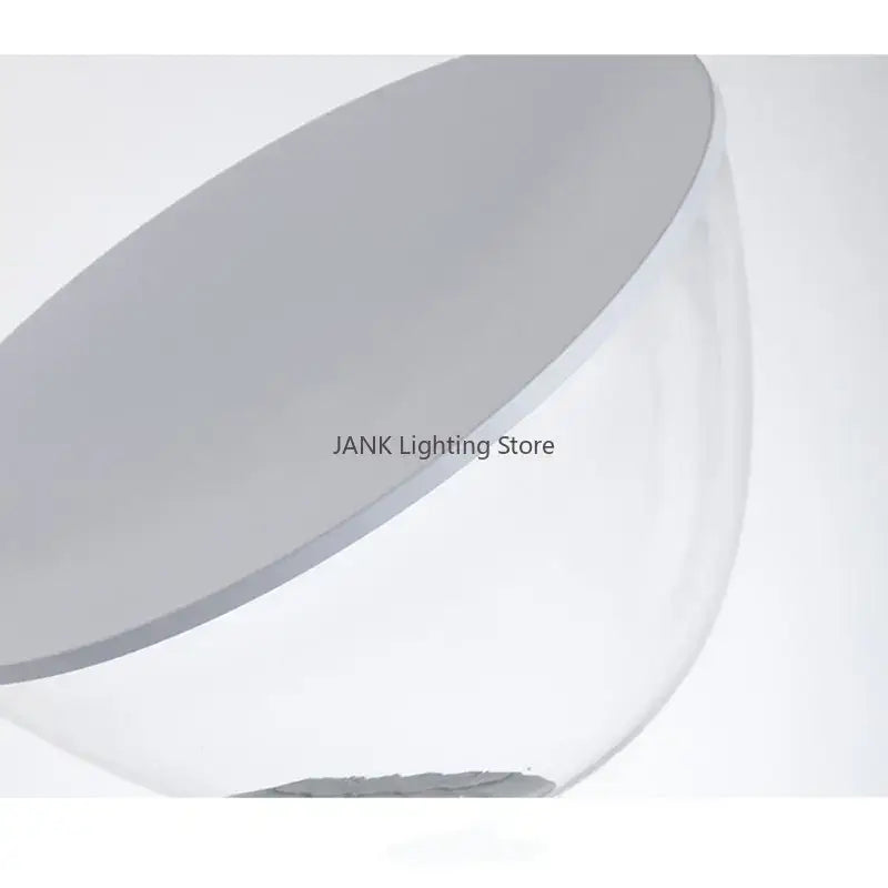 DecorBites aluminum led desk lamp with a sleek white acrylic pendant light and matte gray inner glass shade