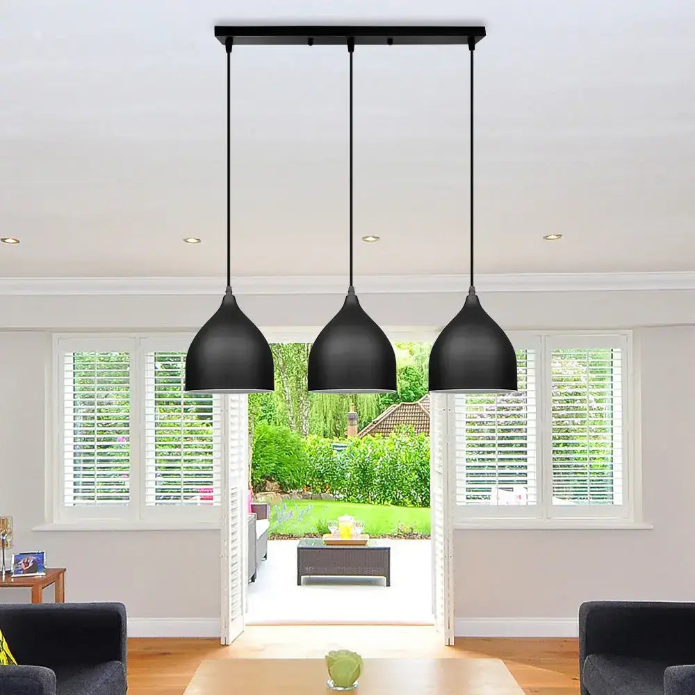 Decorbites aluminum led pendant light with black matte finish and modern nordic design for kitchen and living room