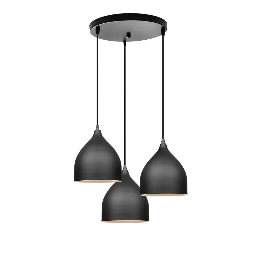 Decorbites™ aluminum led pendant light with black matte teardrop shades for kitchen bedroom living room use