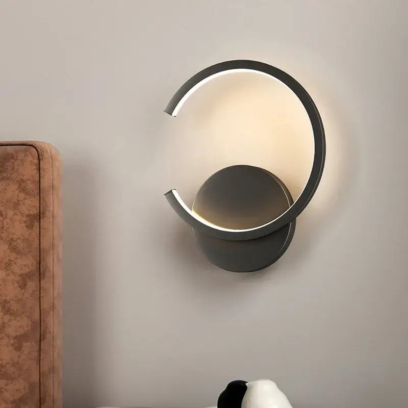 Modern black aluminum led wall lamp DecorBites™ with sleek minimalist design for bedroom living room stairs lighting