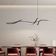 Black and white decorbites aluminum pendant light chandelier with sleek flowing design for kitchen and dining room decor