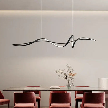Black and white decorbites aluminum pendant light chandelier with sleek flowing design for kitchen and dining room decor