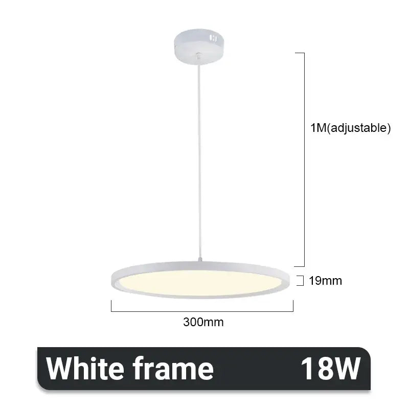 White circular decorbites aluminum pendant light with sleek frame and adjustable 1-meter hanging cable for ceiling use