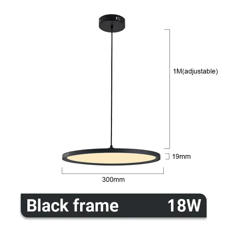 Black decorbites aluminum pendant light with sleek frame and adjustable 1 meter hanging length for modern interiors