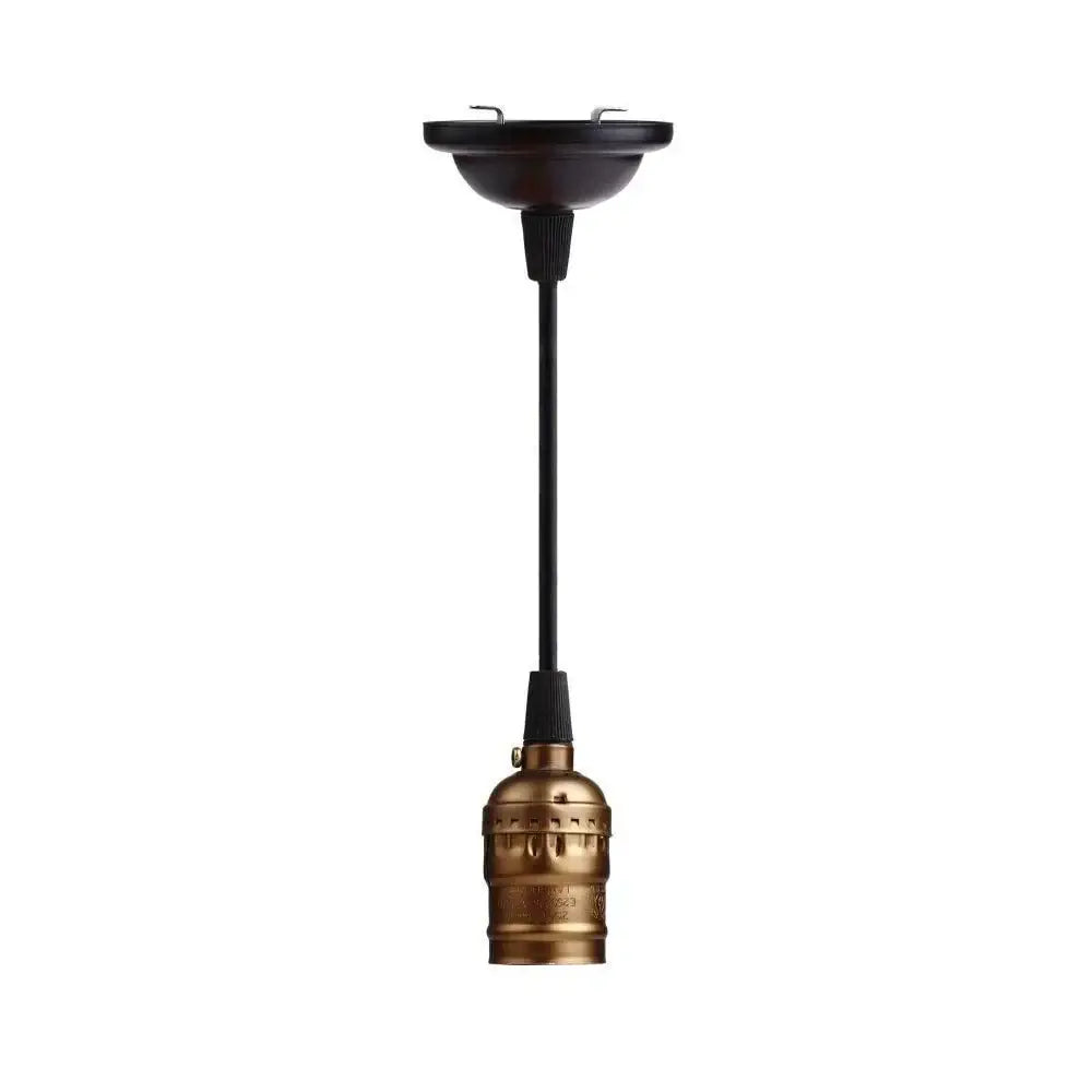 Vintage-style decorbites aluminum shell e27 screw bulb holder with black cord and ornate brass base with switch