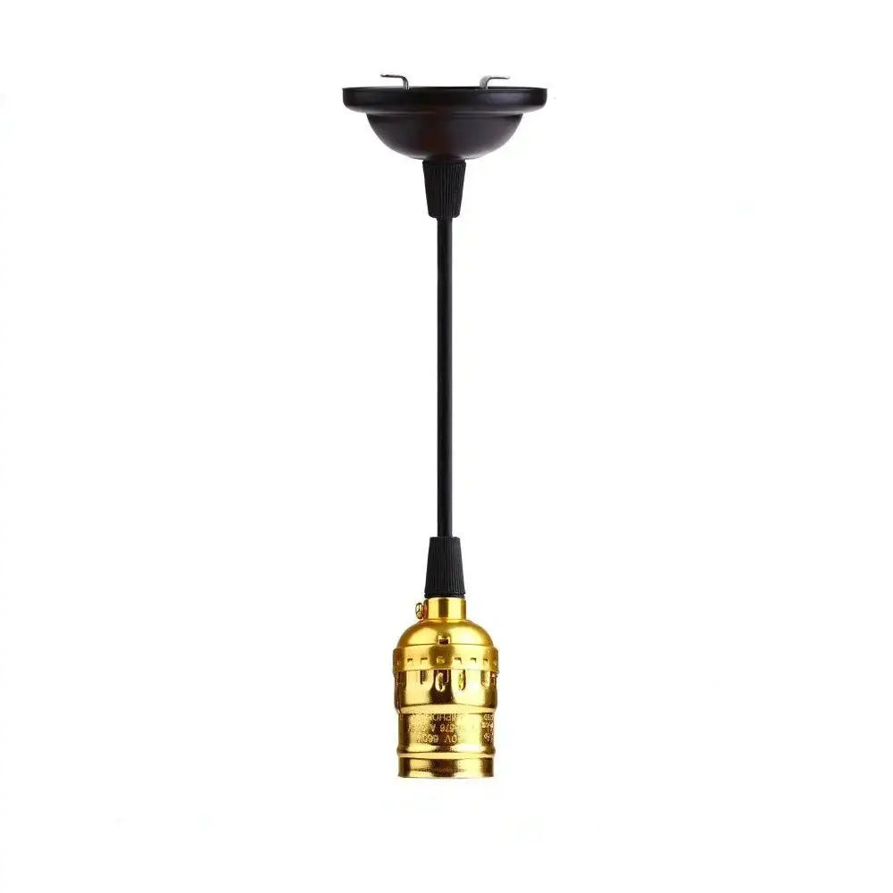 Gold-colored vintage-style decorbites™ aluminum shell e27 screw bulb holder pendant light fixture with switch and black cord