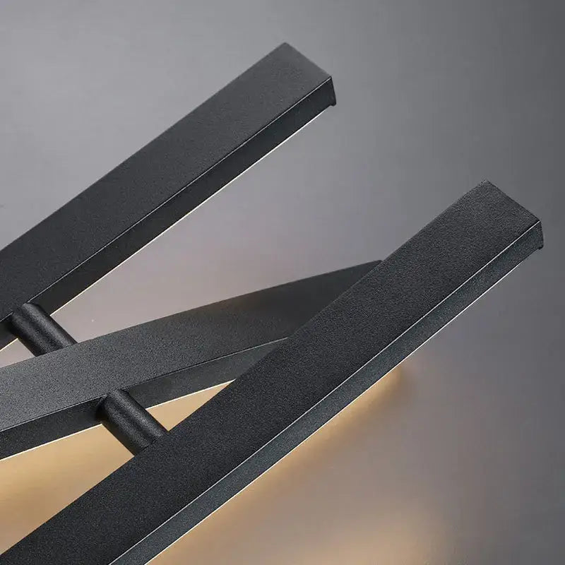 Modern black metal decorbites aluminum suspension led chandelier with sleek bars and warm lighting for kitchen island