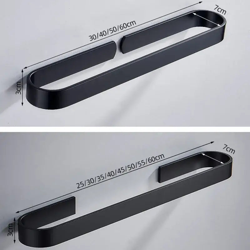 Matte black decorbites aluminum towel holder with adjustable length sleek modern design wall mounted aluminum towel holder