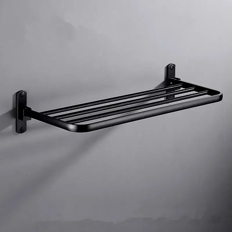 Black metal aluminum towel rack decorbites aluminum towel rack with sleek modern design and horizontal bars for bath use