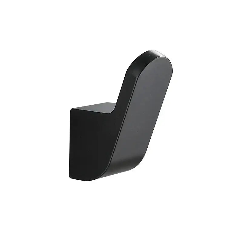 Decorbites aluminum towel and robe hook set in black matte finish with sleek modern design and brushed gold accents