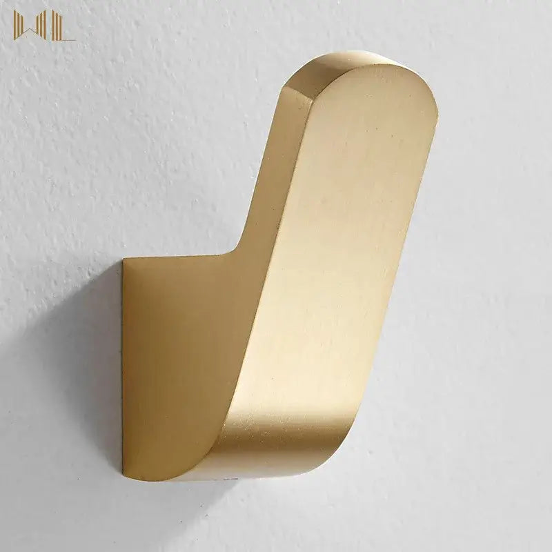 Decorbites aluminum towel and robe hook set in brushed gold with sleek curved design for kitchen and bathroom use