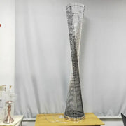 Silver beaded decorbites aluminum tower floor lamp with tall twisted cylindrical design for modern living room decor