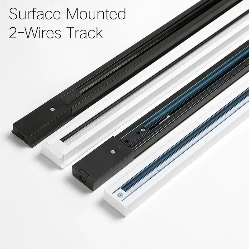 Decorbites aluminum track rail led ceiling spotlight in black and white finishes with sleek modern track lighting design