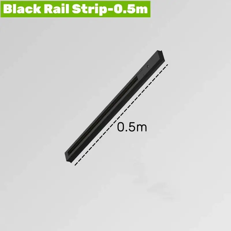 DecorBites™ sleek black aluminum track rail 0.5 meters long with matte finish for track lighting installation