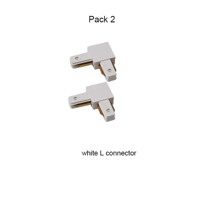 White l-shaped light track connectors with metallic contacts for decorbites aluminum track aluminum track rails