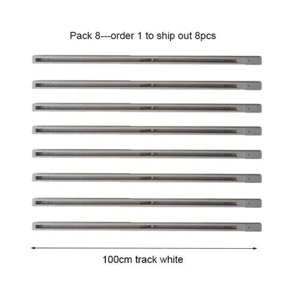 White 100cm decorbites aluminum track rails with sleek metallic finish for LED spotlights with t-l connector