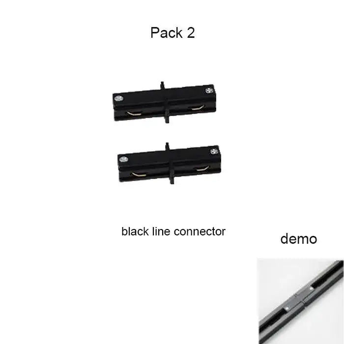 Black line t-l connector for decorbites aluminum track rails used with aluminum track rails for led spotlights