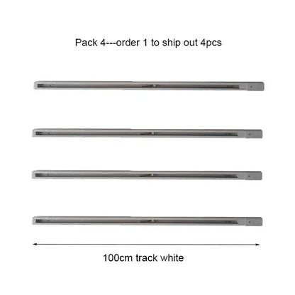 White 100cm decorbites aluminum track rails with sleek metallic rectangular fixtures for led spotlights installation
