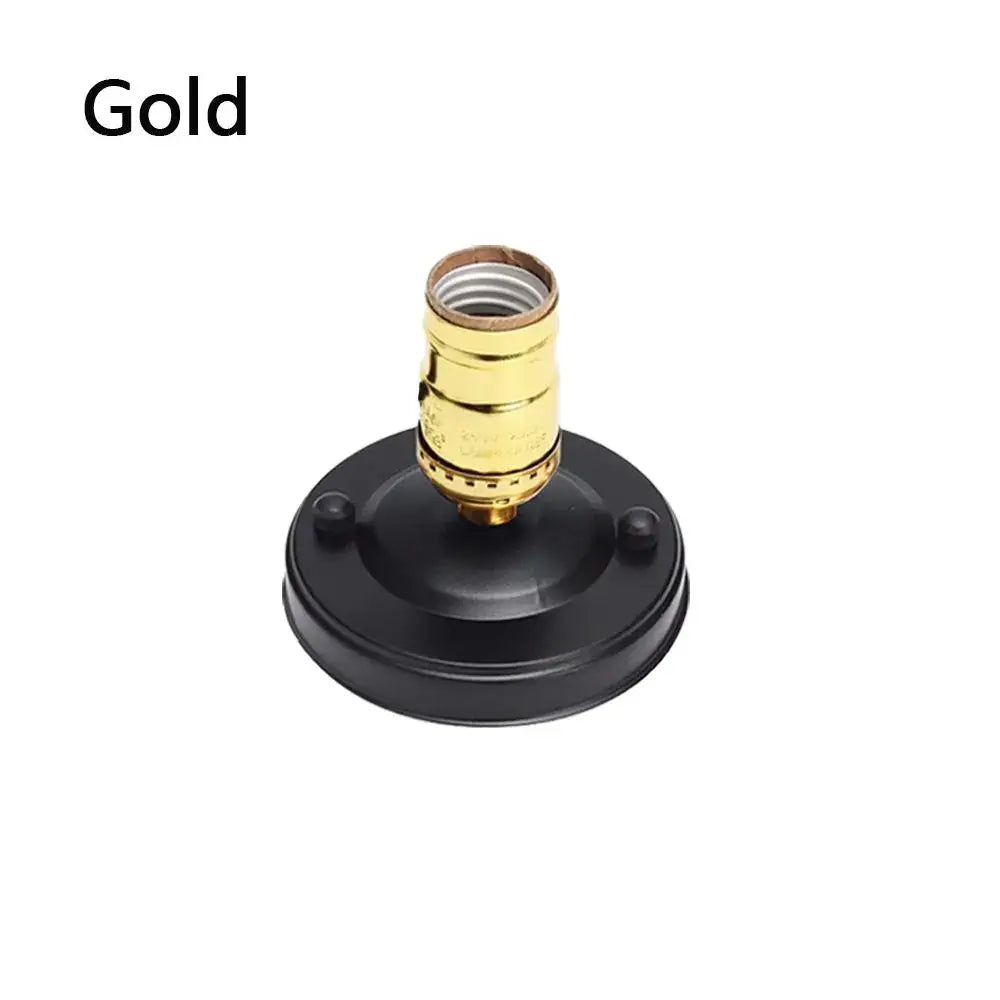 Gold-finished e27 socket with switch on black base decorbites aluminum vintage retro aluminum vintage retro design