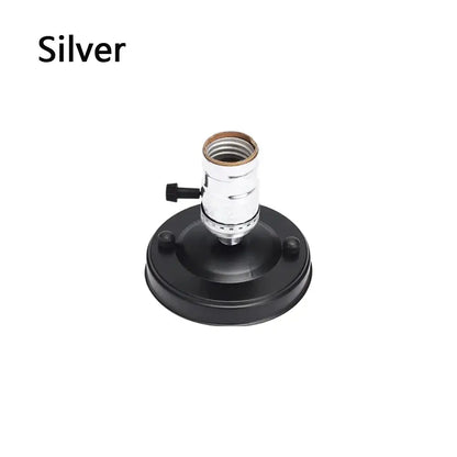 Silver-finished aluminum vintage retro ceiling light fixture with e27 socket and black circular base by decorbites aluminum vintage