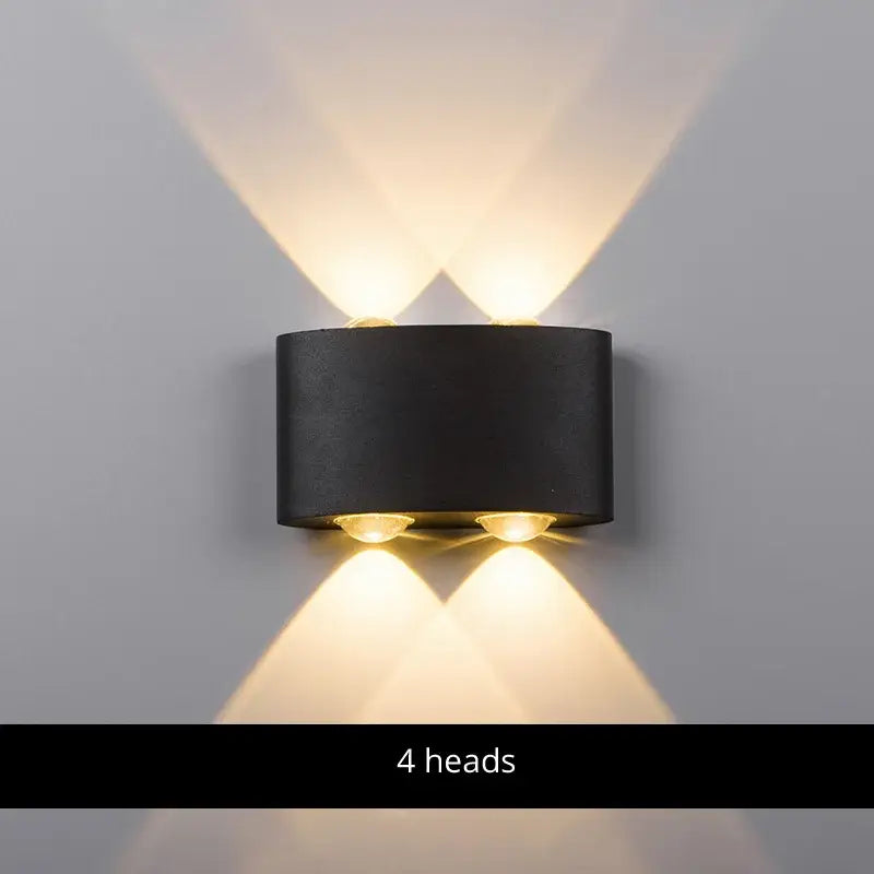 Black cylindrical decorbites aluminum wall lamps with four warm light heads for bedside and living room lighting fixture