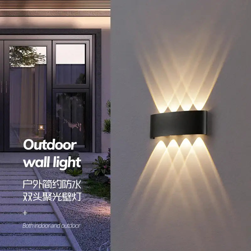 Black rectangular decorbites aluminum wall lamps with two heads emitting warm focused light for bedside use