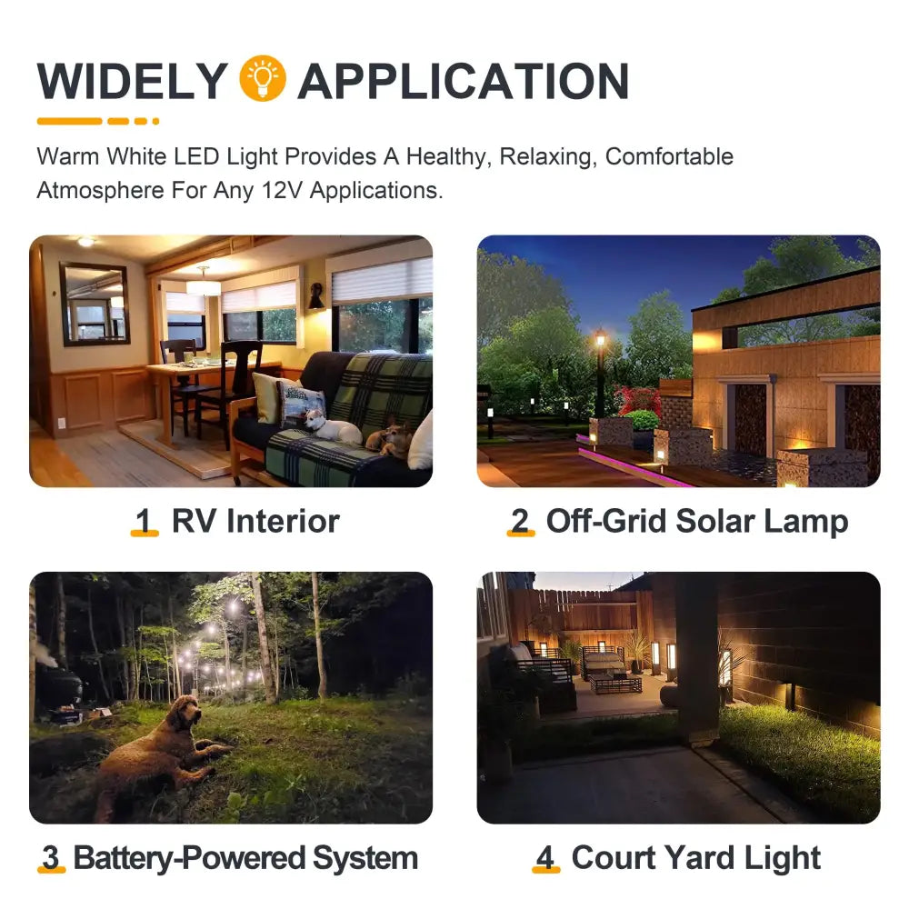 Decorbites™ amber glass led bulb g40 1w 2200k warm white for 12v rv ship use in indoor and outdoor settings