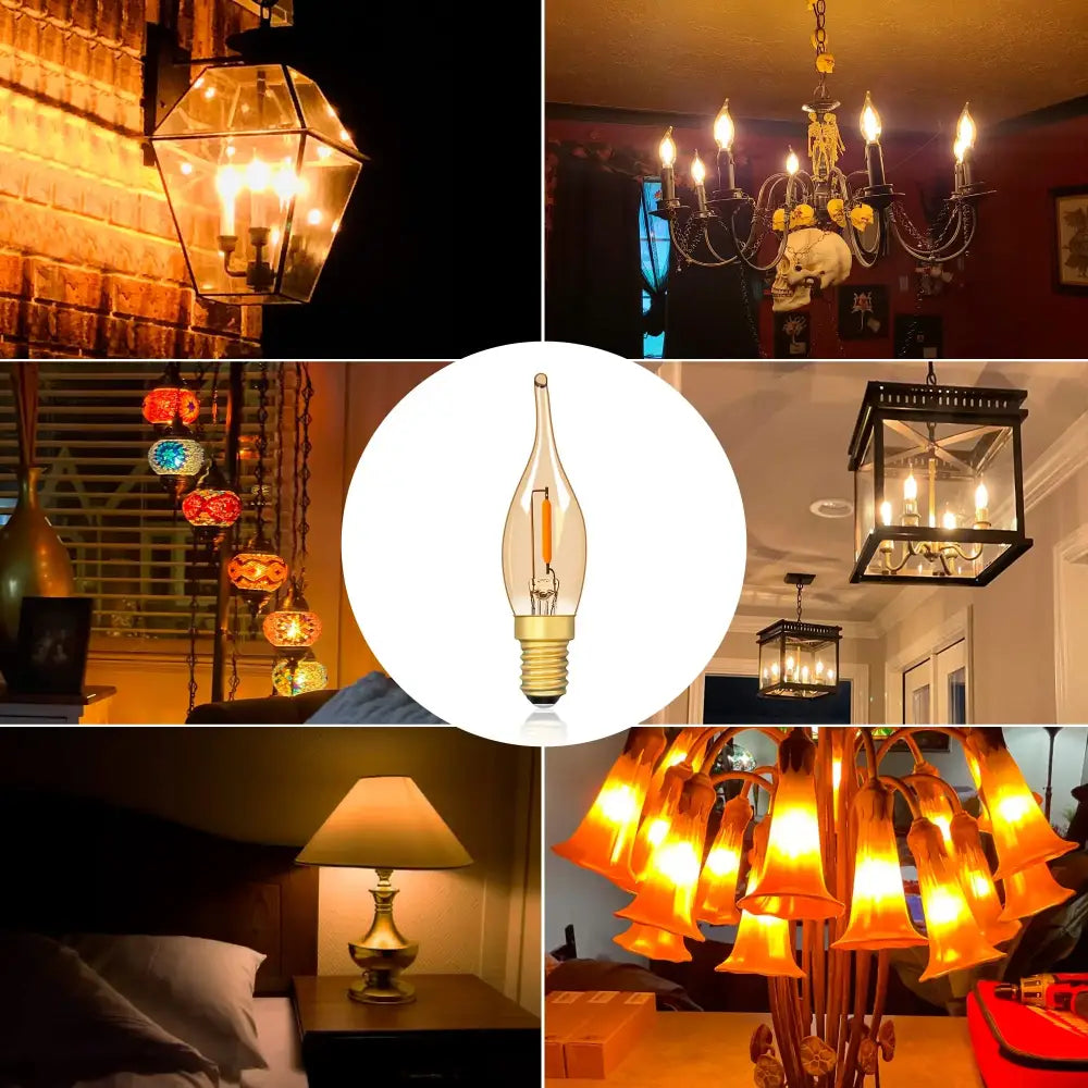 Clear glass led candle bulb with visible filament and e27 screw base ideal for decorbites amber glass led lighting
