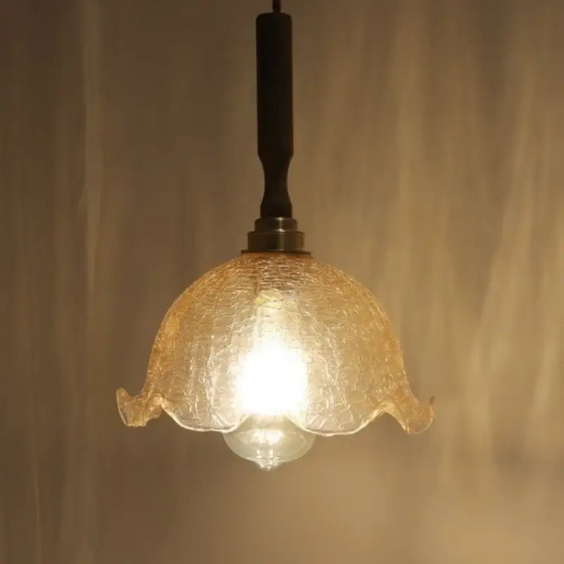 DecorBites amber glass led pendant lamp with warm amber glass and dark metal suspension for home decor