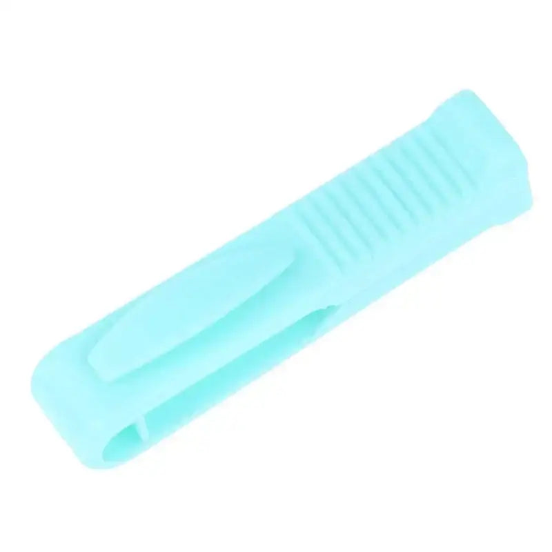 Decorbites™ ampoule opener light blue silicone clip with textured grip ridges for easy nurse assistant use