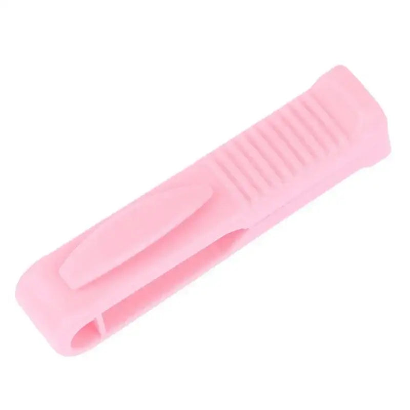 Pink silicone ampoule opener with textured grip and smooth design for easy nurse assistant tool use in medical vials