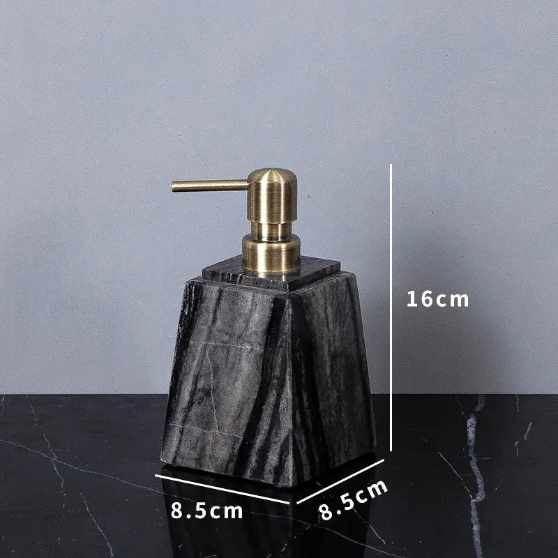 Black marble soap dispenser with brass pump from decorbites ancient wood grain bathroom set with luxury accessories
