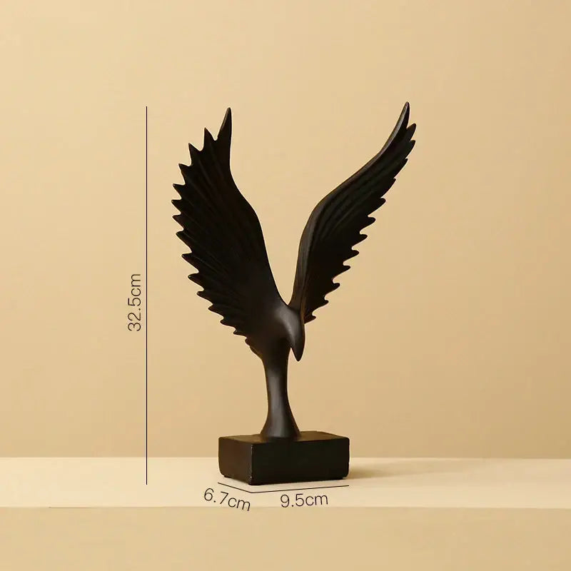 Decorbites™ angel wings sculpture black matte resin eagle with outstretched wings nordic modern wings sculpture
