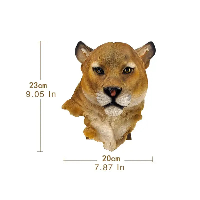 DecorBites™ animal head wall hanger featuring a detailed resin cougar head sculpture with tan and white fur