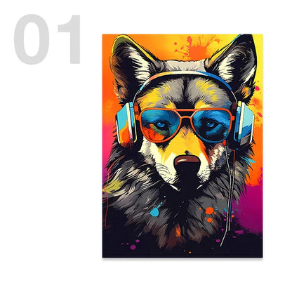 Animal Headphones Gaming Posters for Teens - 13x18cm No Frame / Pattern01 - Posters