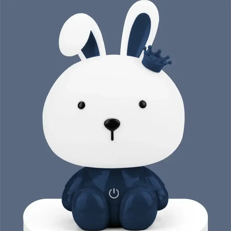 DecorBites™ animal light white and navy blue bear rabbit led night light with crown for bedroom decoration and baby gift
