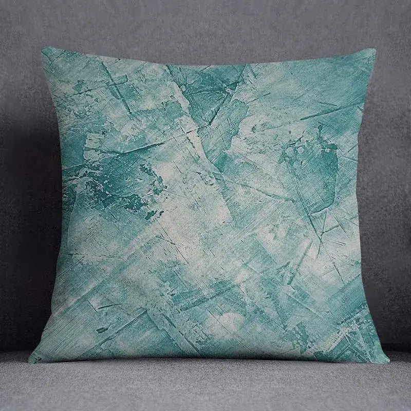 Decorbites™ teal and white animal pattern decorative pillowcase 45x45cm with abstract textured design for home and car