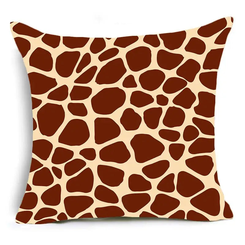 Square decorbites™ animal print pillowcase cushion cover with classic cream and brown giraffe print for sofa decoration