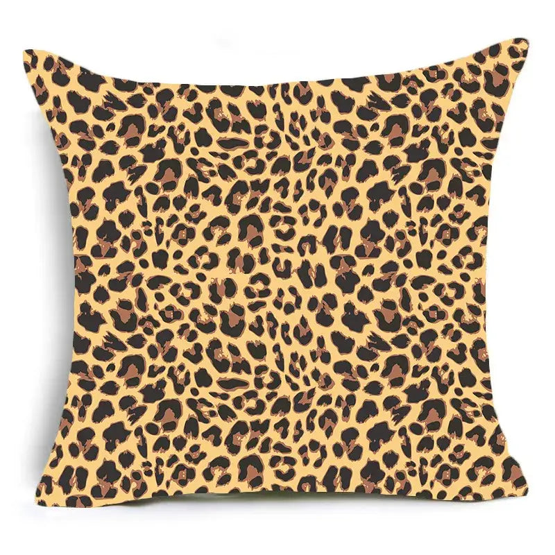 Decorbites™ animal print pillowcase cushion cover with bold black and cream geometric diamond pattern for sofa decor