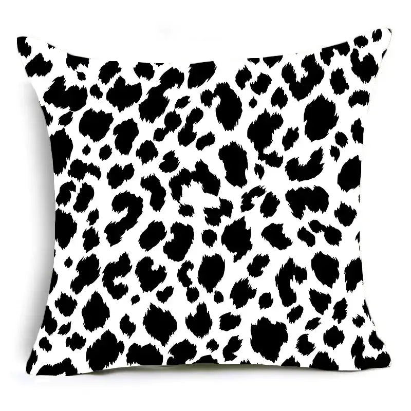 Decorbites™ black and white leopard print animal print pillowcase cushion cover for sofa home decoration