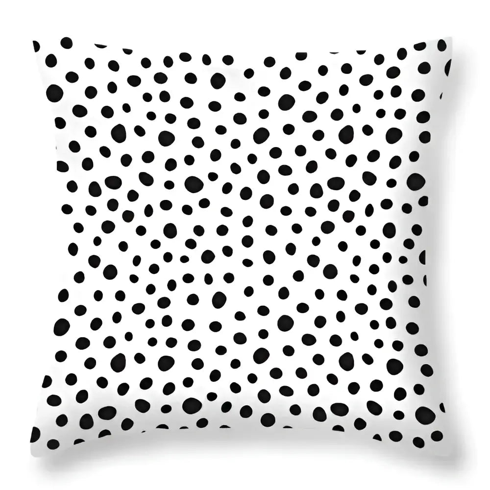 Decorbites™ white throw pillow with bold black polka dot pattern animal print pillowcase cushion cover for sofa decor