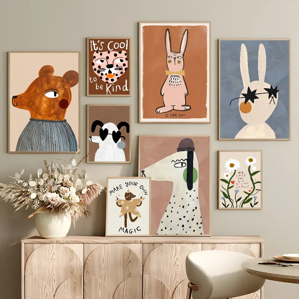 Animal Print Rainbow Movie Posters for Wall Decor - Posters