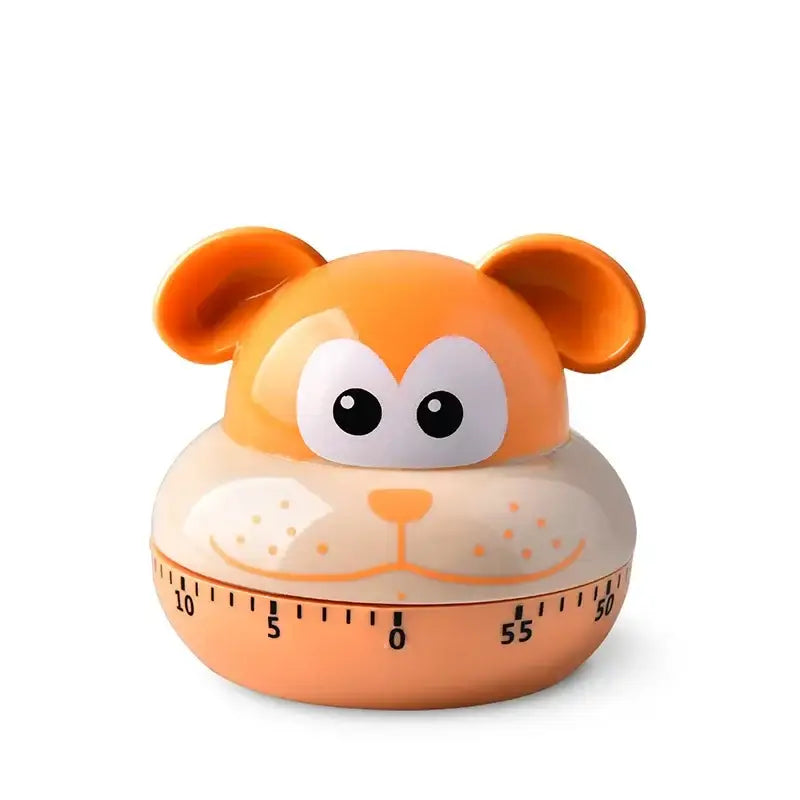 Orange and cream cartoon monkey-shaped kitchen timer with black markings from DecorBites™ animal vegetable shape series