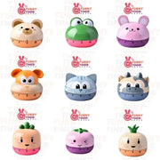 Decorbites™ animal vegetable shape digital kitchen timers in colorful cartoon designs with playful expressions and 60 minute countdown